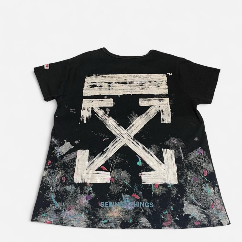 Black Off-White T-shirt with multi-coloured details 🏷️ “Seeing Things”